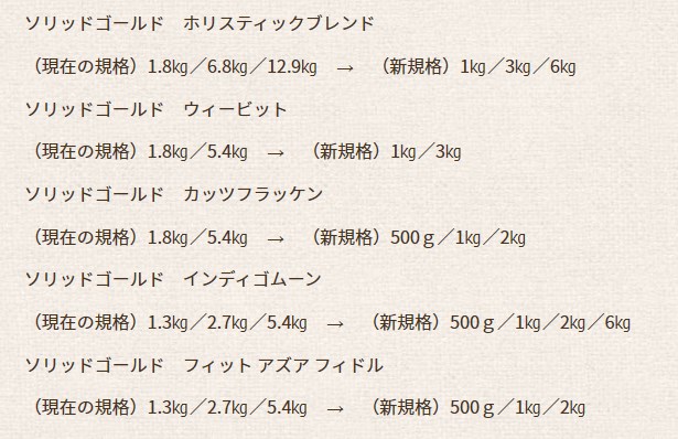 ソリッドゴールドリパックサイズの内容