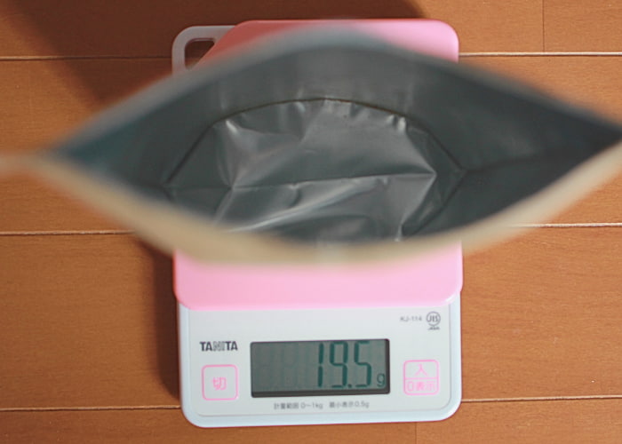 外装の重さは19.5g